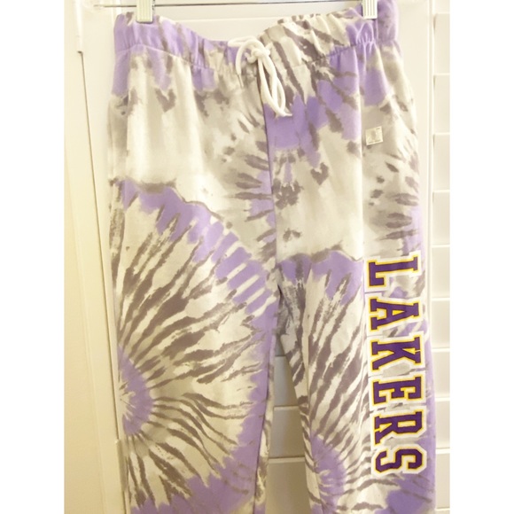 Hybrid NBA LA Lakers Tie Dye Sweatpants Joggers Size M - Picture 7 of 8